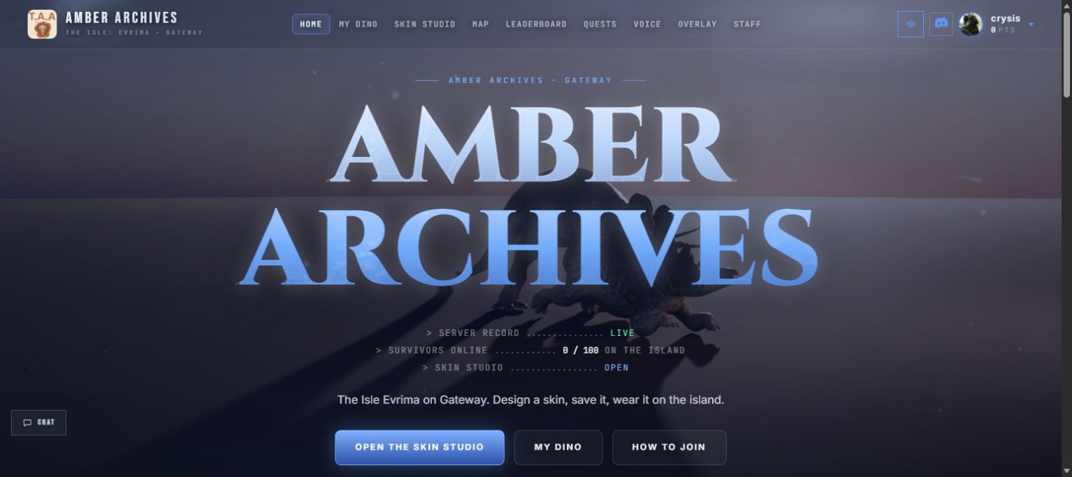Amber Archives website portfolio capture