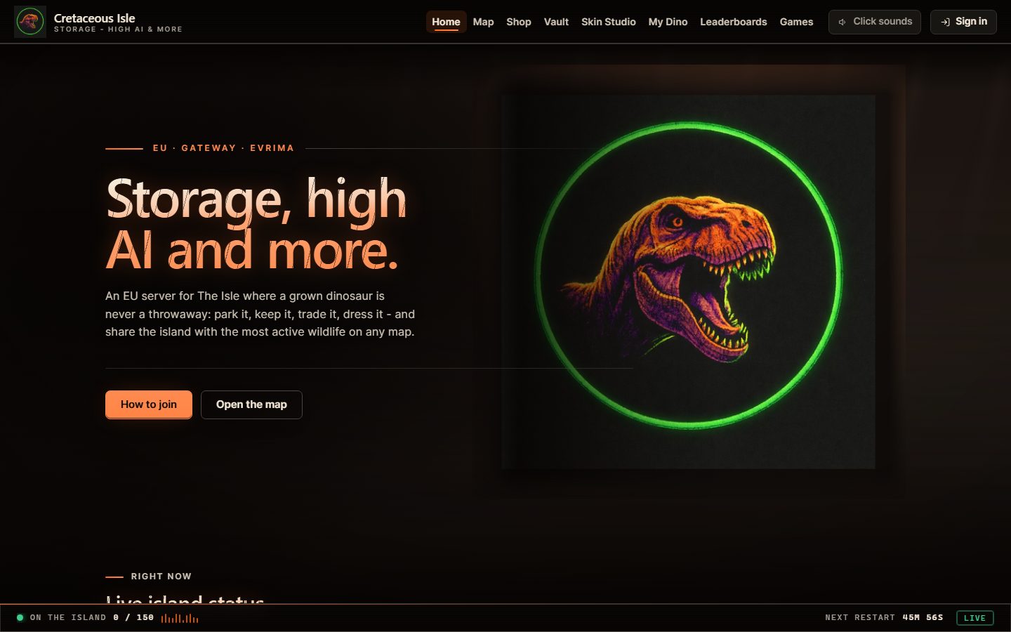 Cretaceous Isle website portfolio capture