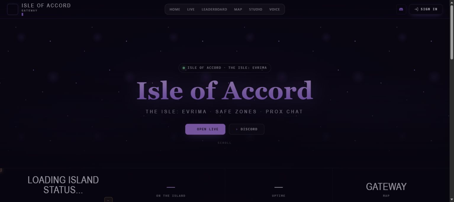 Isle of Accord website portfolio capture