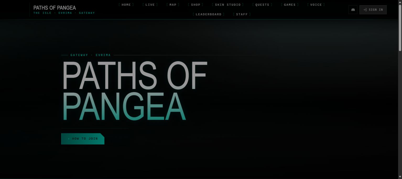 Paths of Pangea website portfolio capture