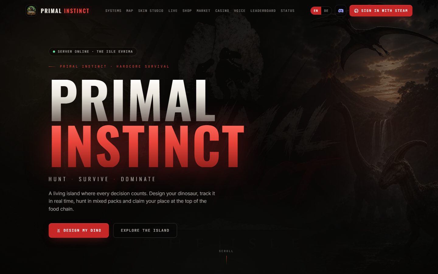 Primal Instinct website portfolio capture