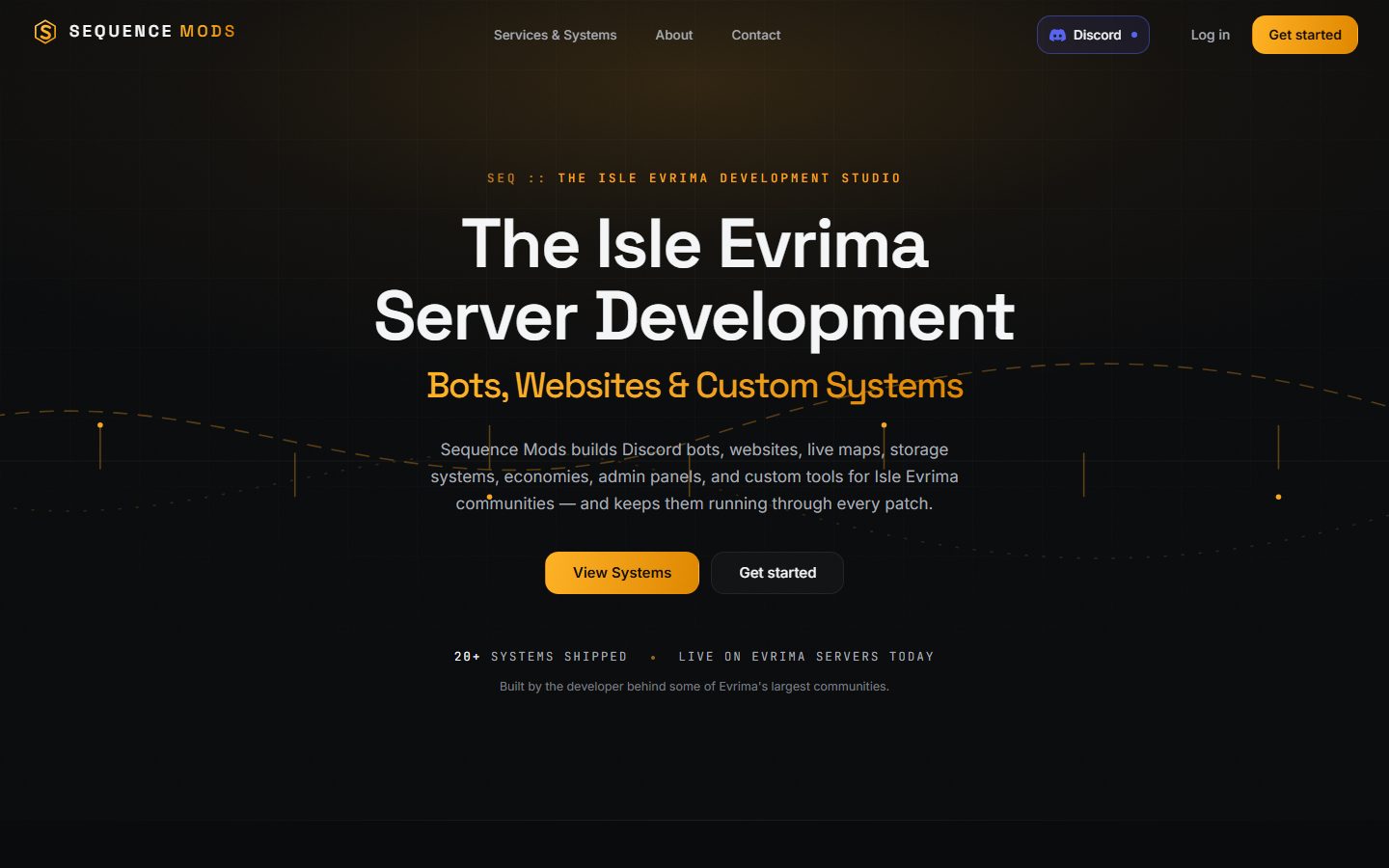 Sequence Mods website portfolio capture