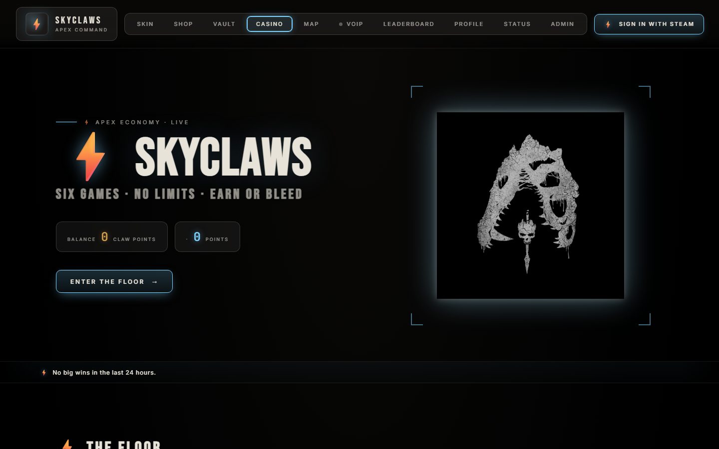 SkyClaws website portfolio capture